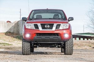 Nissan Frontier LED Light Kit - Fog Mount - Rough Country - 2-Inch Spot - Black - '05-'20